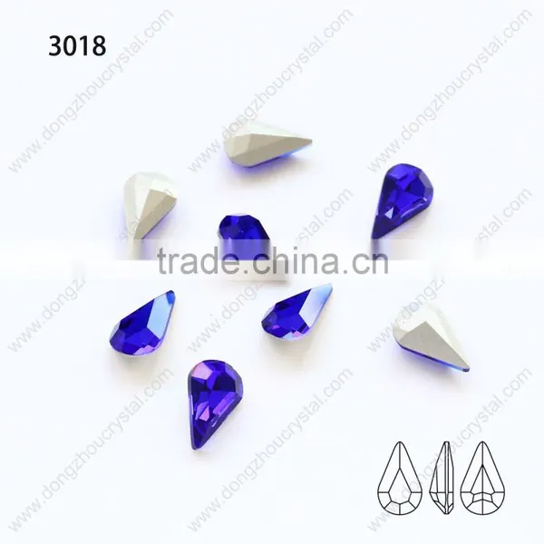 New Design High Quality Point Back Decorative Colored Water Drop Crystal Rhinestone Glass Stone photo-2