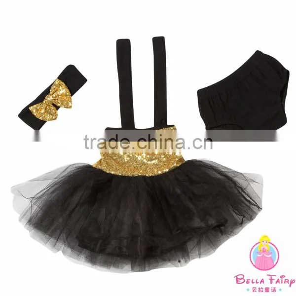 Baby Girls Cotton Sequin Halter Dress Set Girls Party Wearing Dress photo-6