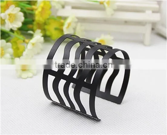 yi wu Black Metal Bangle Jewelry Sexy Lady's Punk Style Gold Hollow Bangle Arm Cuff From yi wu photo-5