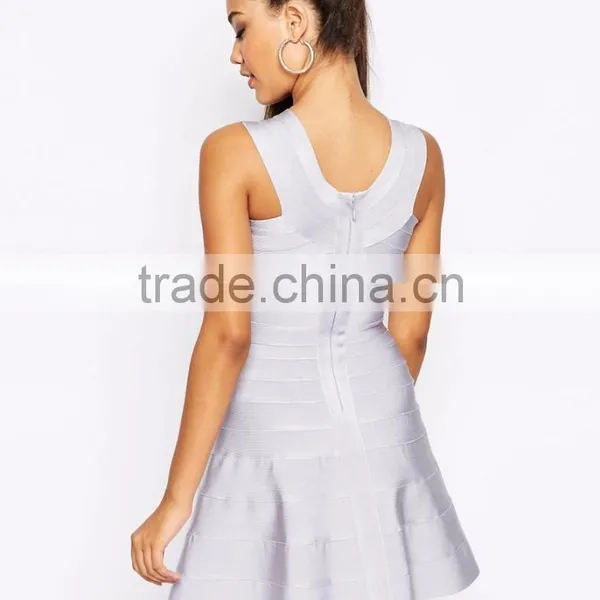 Hot Selling Classic V-neck Bandage Mini Swing Dress Cross Chest Sexy Club Dress For Wholesale photo-3