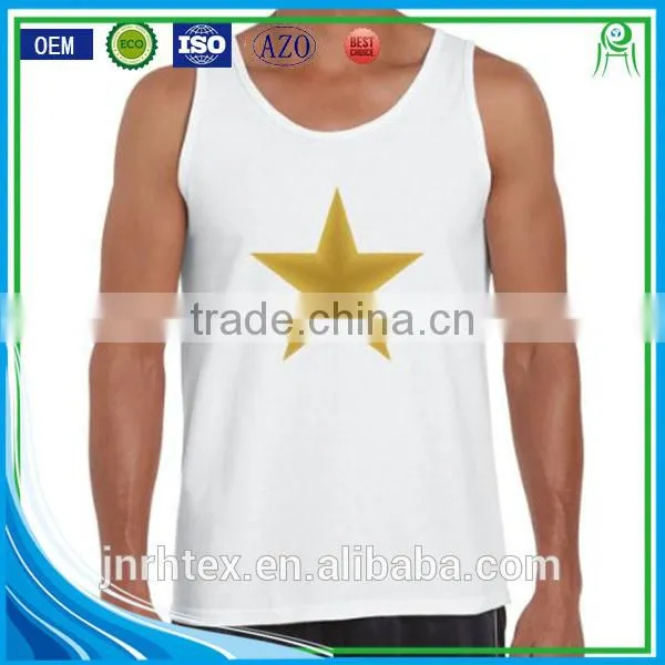 Custom Printing Cotton Spandex Sleeveless Sports A-shirt photo-4
