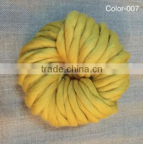 Yellow 100 Acrylic Super Chunky Yarn for Quick Knitting Lady Hat photo-3