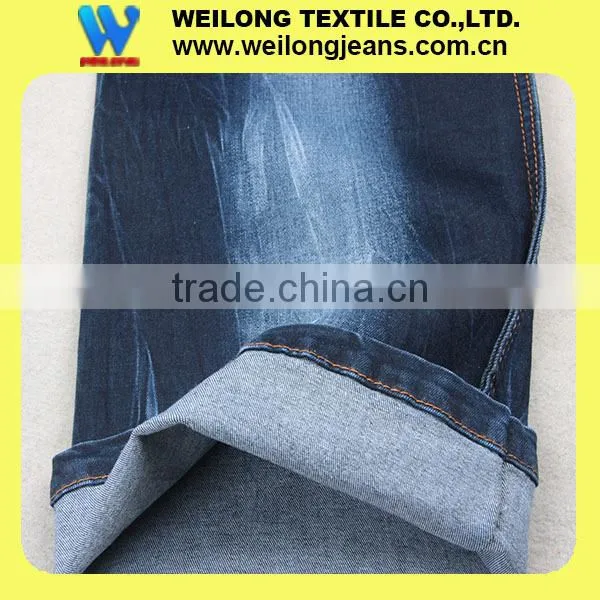 Recycled cotton yarn woven denim fabric for ladies