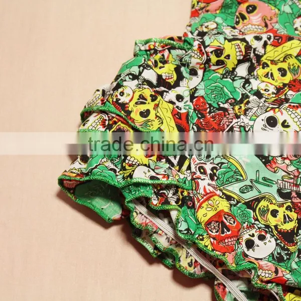 Baby Girl Halter Ruffled Romper Jumpsuit Panda Floral One-piece Outfits photo-4