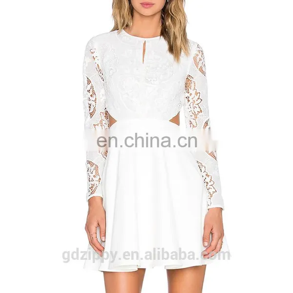 Long Sleeve High Neckline Latest Lace Dresses Fashion Dresses photo-2