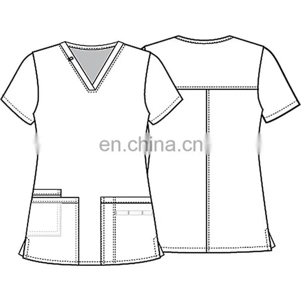 Hot Sale European Women Fashionable Nurse Medical Uniform Scrubs Suit photo-4