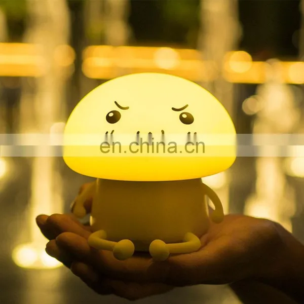 1200mAh Cute Silicone Cartoon Mushroom USB Charging Night Light Touch Sensor LED Lamp photo-6