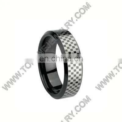 Black Tungsten Ring Blank Men's Engraved Jewelry photo-5