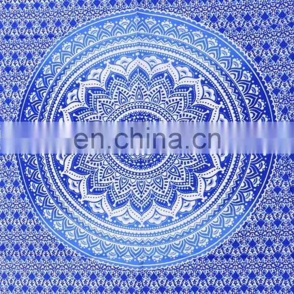 Indian Latest Tapestry Throw Cotton Yoga Mat Ombre Mandala Design Meditation Wall Hanging photo-2