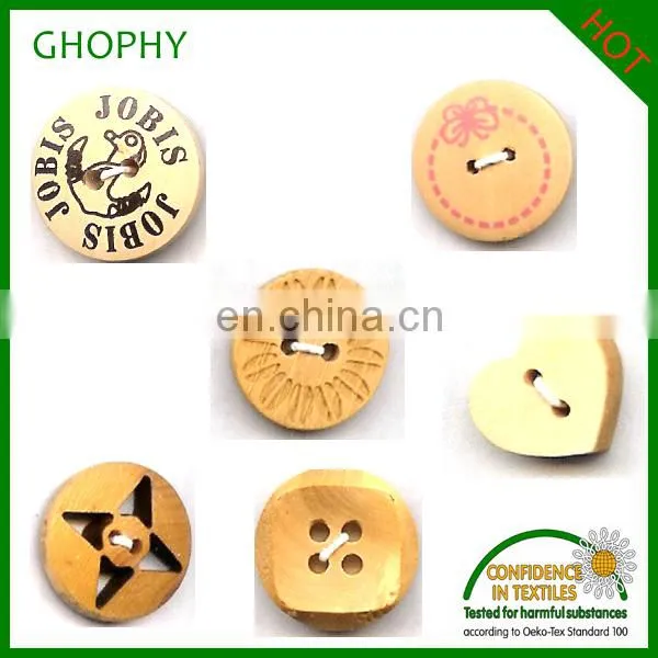 Fashion Natural High Quality Bamboo Buttons All Shapes Are Available photo-2