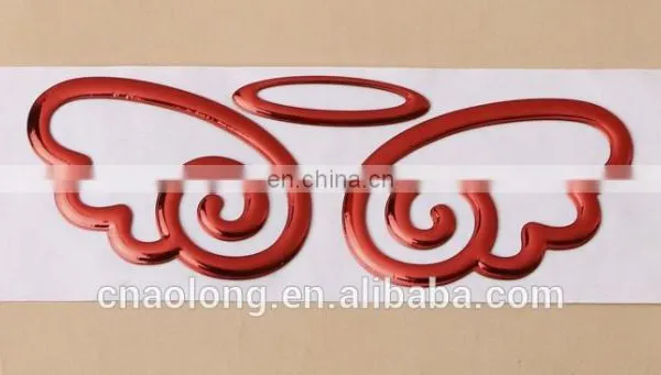 wholesale gold/silver color angel wing decoration self-adhesive PVC car body sticker,personality sticker for car