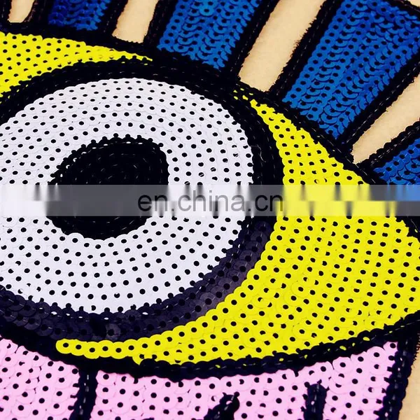 Sequins Patches Sewing Embroidery Patch EYE Motif Applique Sewing On Sequins photo-3