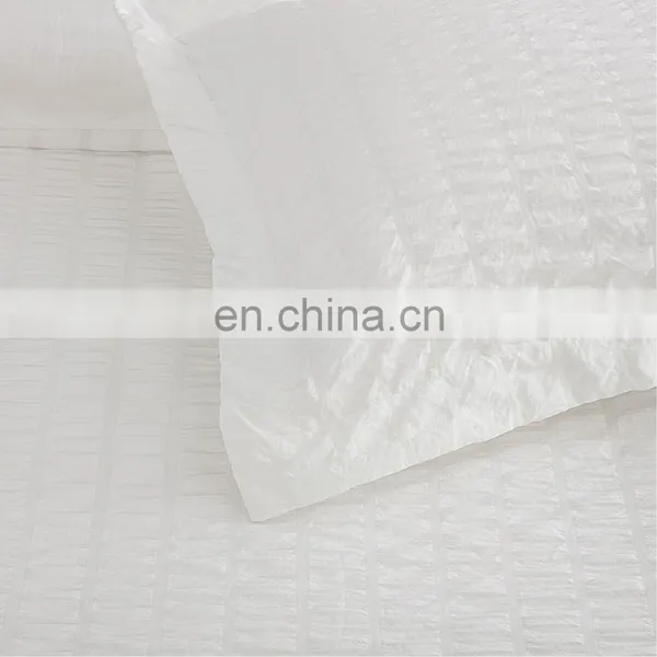 White Zipper Seersucker Microfibre Oversized Queen King Duvet Cover Set photo-3