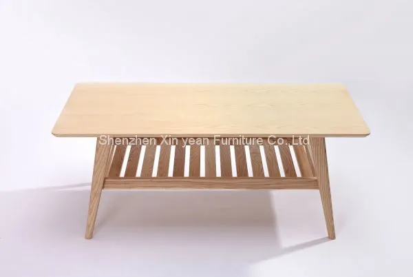 Wooden Quentin Coffee Table With 2 Layer Storage Simple Coffee Table Small Square Coffee Table photo-2