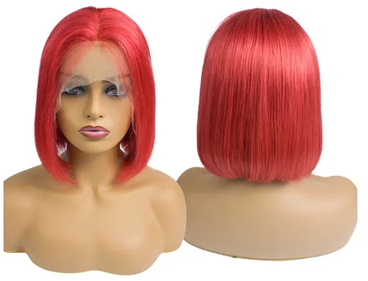 KHH 13x4 Lace Front Wigs Virgin Hair Short Bob Wig Yellow Colour Raw Indian Hair Pre Plucked With Baby Hair photo-3