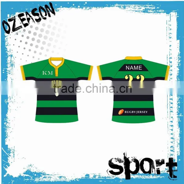 Hot Sale Custom Design Green Rugby Football Jersey From China Supplier's Choice photo-3