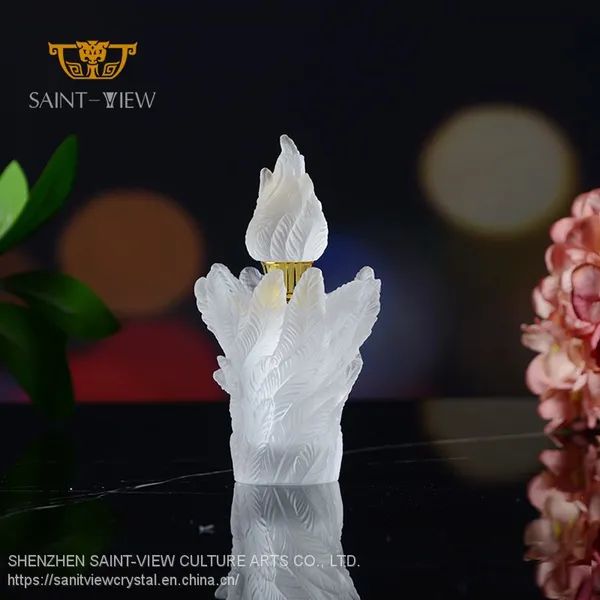 SAINT-VIEW ORIGINAL DESIGN Feather Design Perfume Crystal Dropper Essence Bottle Personal Care Essential Oil photo-2