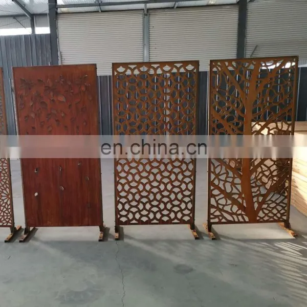 Metal Gardening Artware Fence Wholesale Corten Steel 2020 Modern Screens & Room Dividers Decoration Home,disassembly Rusty Color photo-3