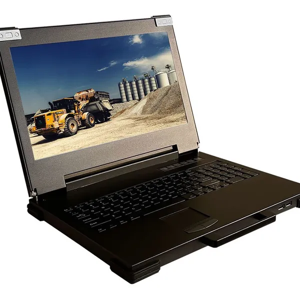 15.6 inch Ruggedized Portable LCD display Monitor Console with keyboard and touchpad
