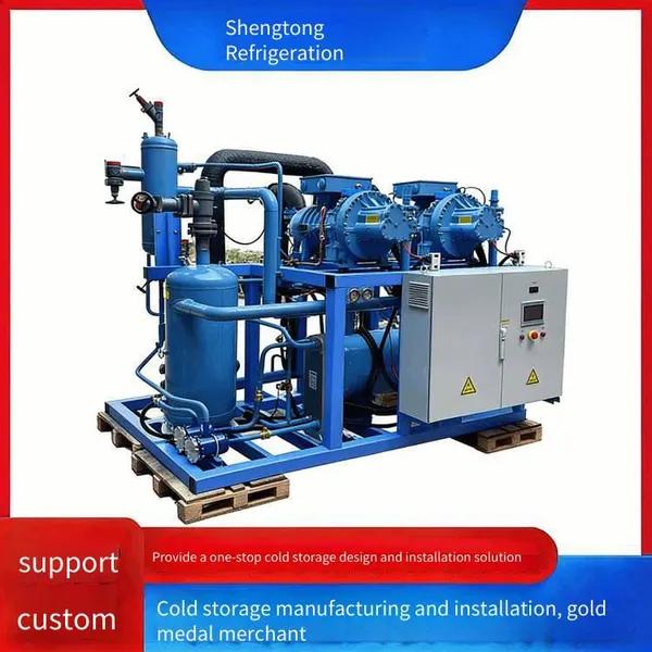 Shengtong Refrigeration 160 hp Medium and High Temperature Fully Enclosed Screw Compressor Complete Set Installation and Customization photo-3