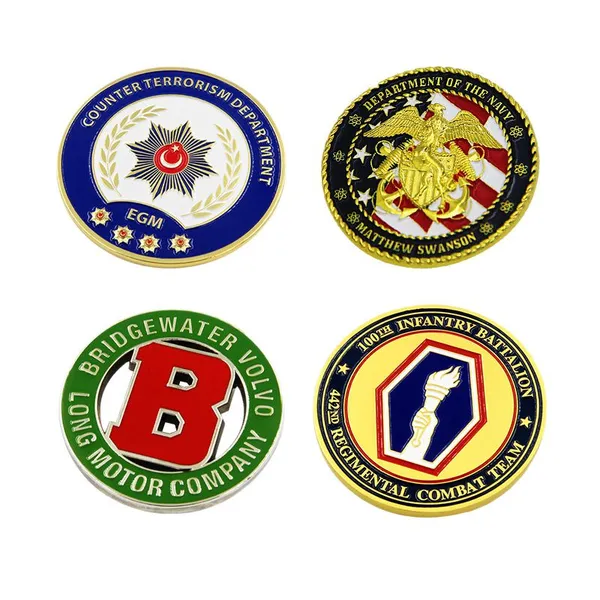 Customized Factory 3D 2D Souvenir Challenge Coins Soft Enamel Metal Zinc Alloy Antique Style Commemorative Coin
