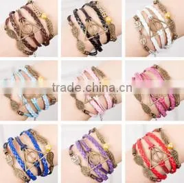 Fashion Jewelry, Cheap Promotional Handmade Infinity Symbol Leather Bracelet Designs photo-3