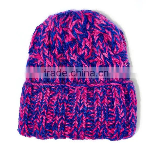 Wholesale Pictures of Crochet Knit Caps Custom Stripe Knitted Winter Cap photo-5