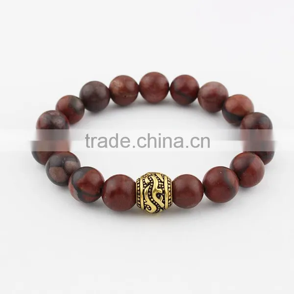 BRP1313 Natural Semi-precious Gemstone Bead Bracelet Stainless Steel Bead Bracelet Supplier's Choice