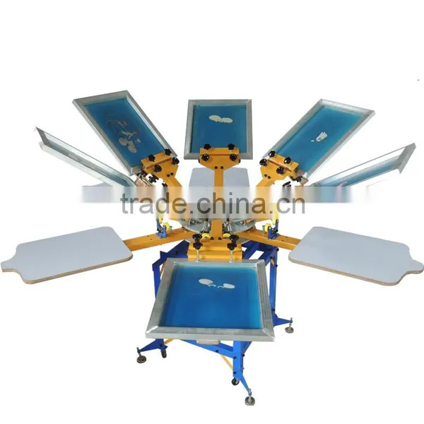 Newman Full Set 6 Color 6 Station Rotary Manual Screen Printing Press photo-2