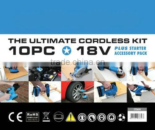 10PC CORDLESS POWER TOOL KIT 18 VOLT 3 X Li-Ion BATTERIES photo-4