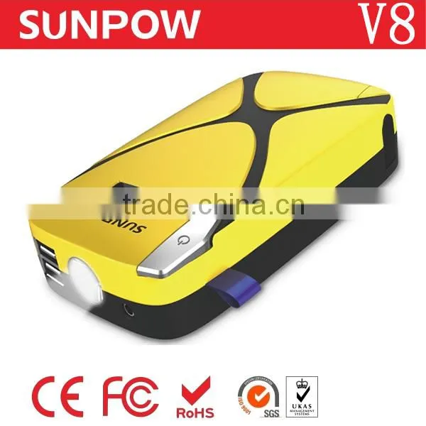 Sunpow 8000mAh Car Portable 12v Car Jump Starter Mini Power Bank Station Battery Charger and Booster