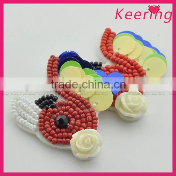 Custom High Quality Bird Beaded Patch for Shoes photo-3