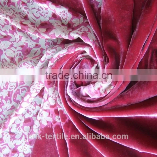 Deco Print and Burn Out Silk Visco Velvet Fabric photo-2
