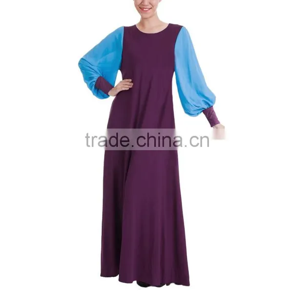 2016 Latest Fashion Summer Clothes Women Patchwork Chiffon Mixed Color Dress Arabic Evening Dresses photo-4