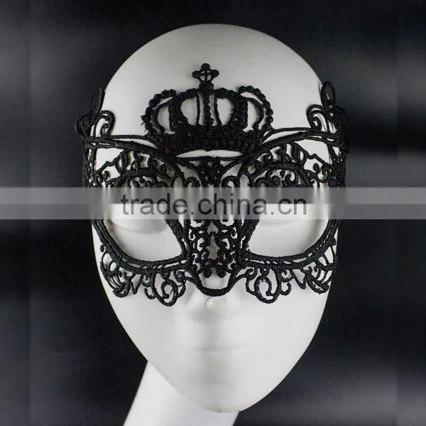 Wholesale Cheap Black Lace Cocktail Party Mask photo-3