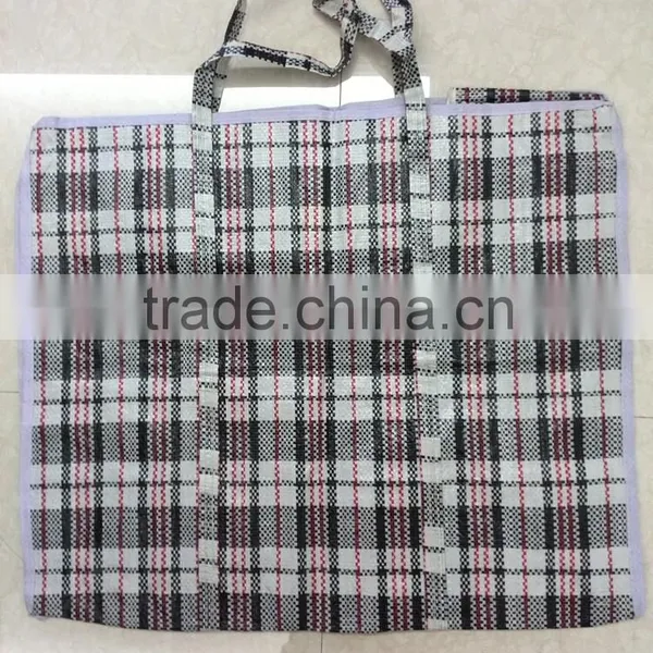 Customized PP Black Check Luggage Travel Sacks Woven Bags Quality Choice photo-6