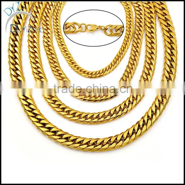 New Biker Design Stainless Steel Gold Cuban Chain Men/Boys Necklace photo-2