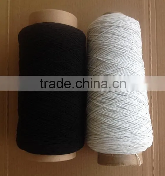 White/Black latex-free elastic rubber thread yarn