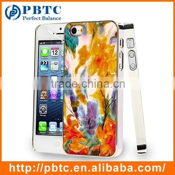 Set Screen Protector And Case For Iphone 5 , Beautiful Aluminium Flower Case photo-2