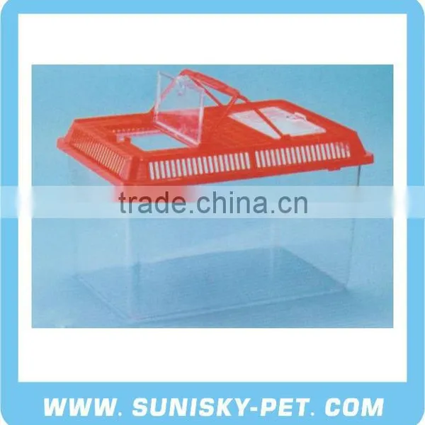 Square Shape Transparent Plastic Pet Carrier