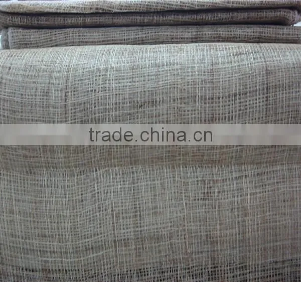 100%handmade Grid Hemp Fabric