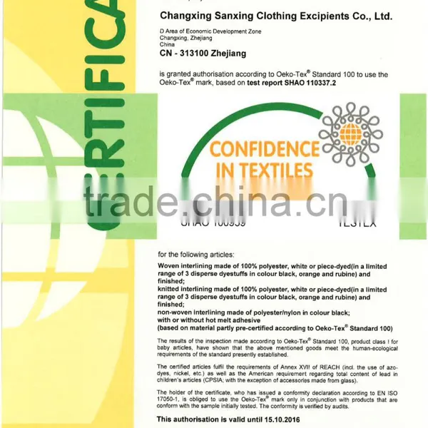 Colorful Woven Fusible Interlining Fabric 30D photo-6