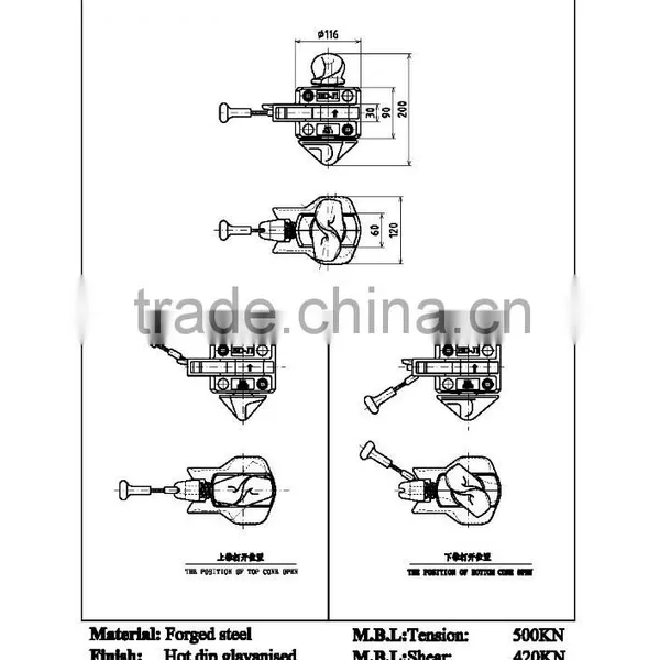 JBHX Container Supplier Semi Automatic Twist Lock Lashing Casting Steel Galvanized photo-4