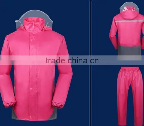 Adult's Fashion Waterproof Reflective Raincoat Suit for Motorcycle Riders