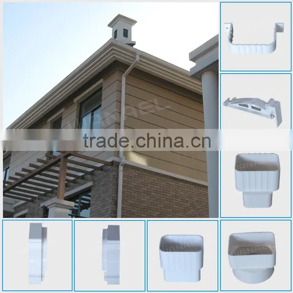 Wholesale Price Wanael Anti-fading Brown, Dark Grey PVC Square Roof Gutter, UPVC Gutter photo-4