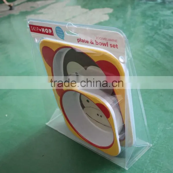 clear tri-foldable clamshell pack for tableware