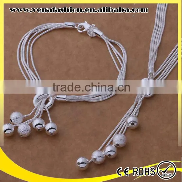 Beautiful Plated China Wholesale 925 Silver Jewelry Set
