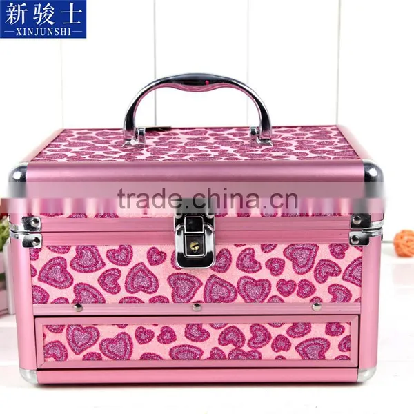 High Quality Aluminum Beauty Box For Makeup PVC Cosmetic Bag With Lock photo-2