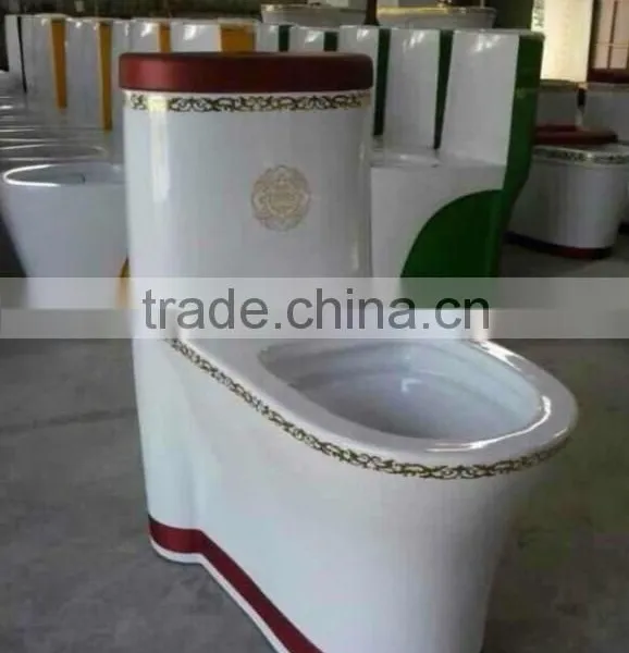 Porcelain Luxury Decorative Flower Gold Enamel Bathroom Design Red Color Quality Choice photo-2