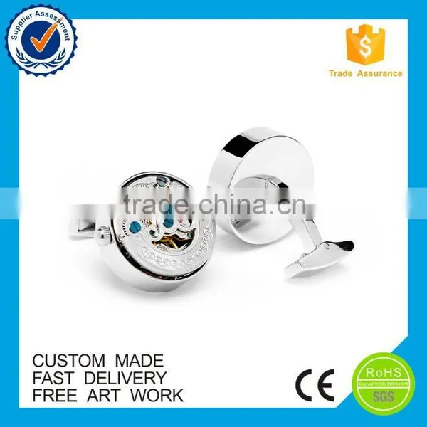 Business Gifts Men's Metal Watch Movement Cufflinks Custom photo-2
